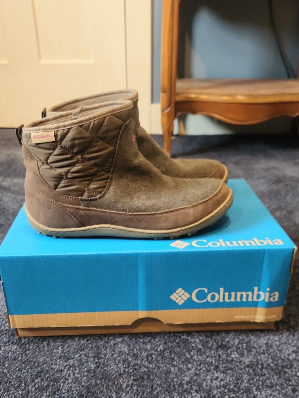 Columbia Brown Quilted Waterproof Ankle Boots